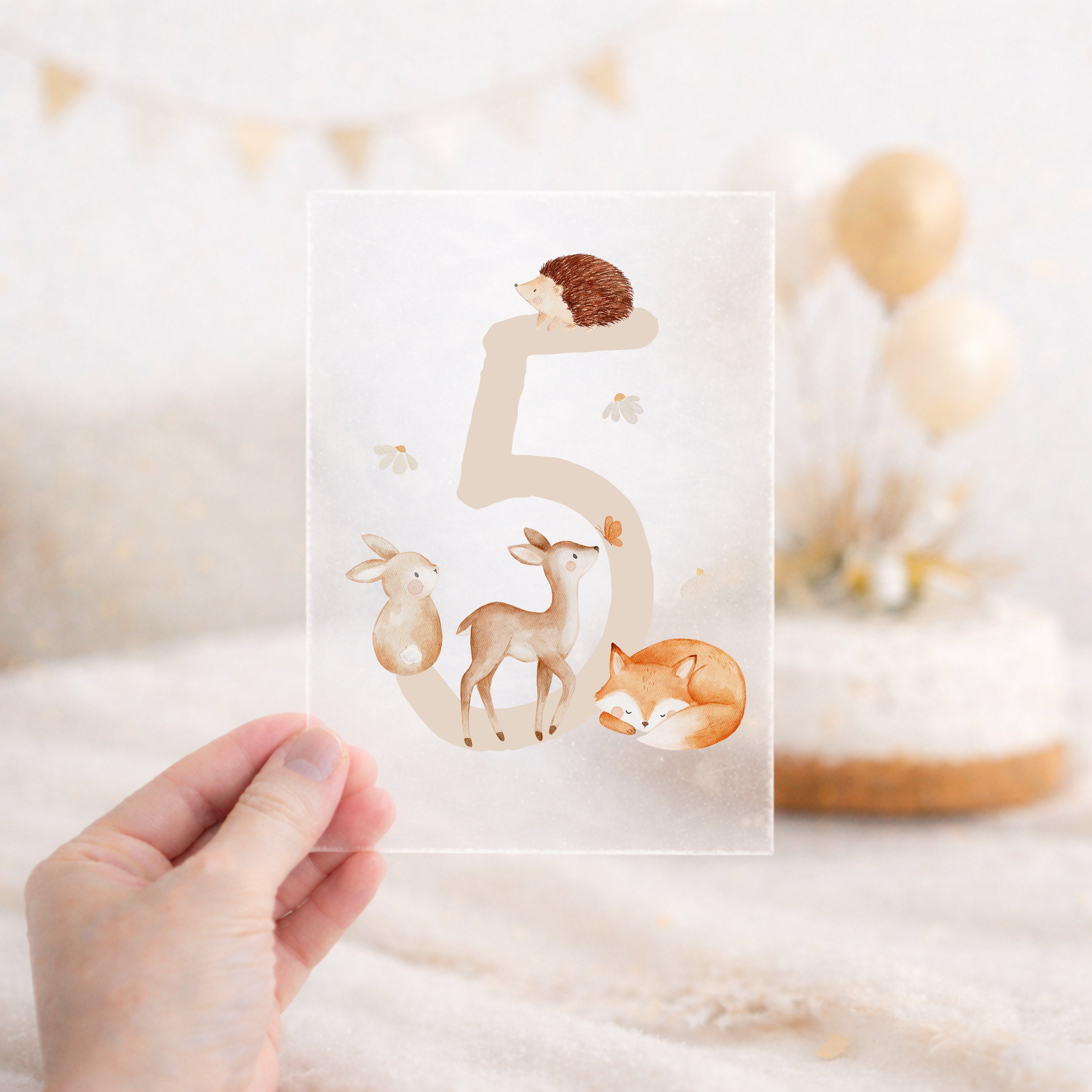 Bügelbild zum Geburtstag Zahl 1-6 | Waldtiere