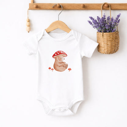 Bügelbild Bär mit Pilzhut