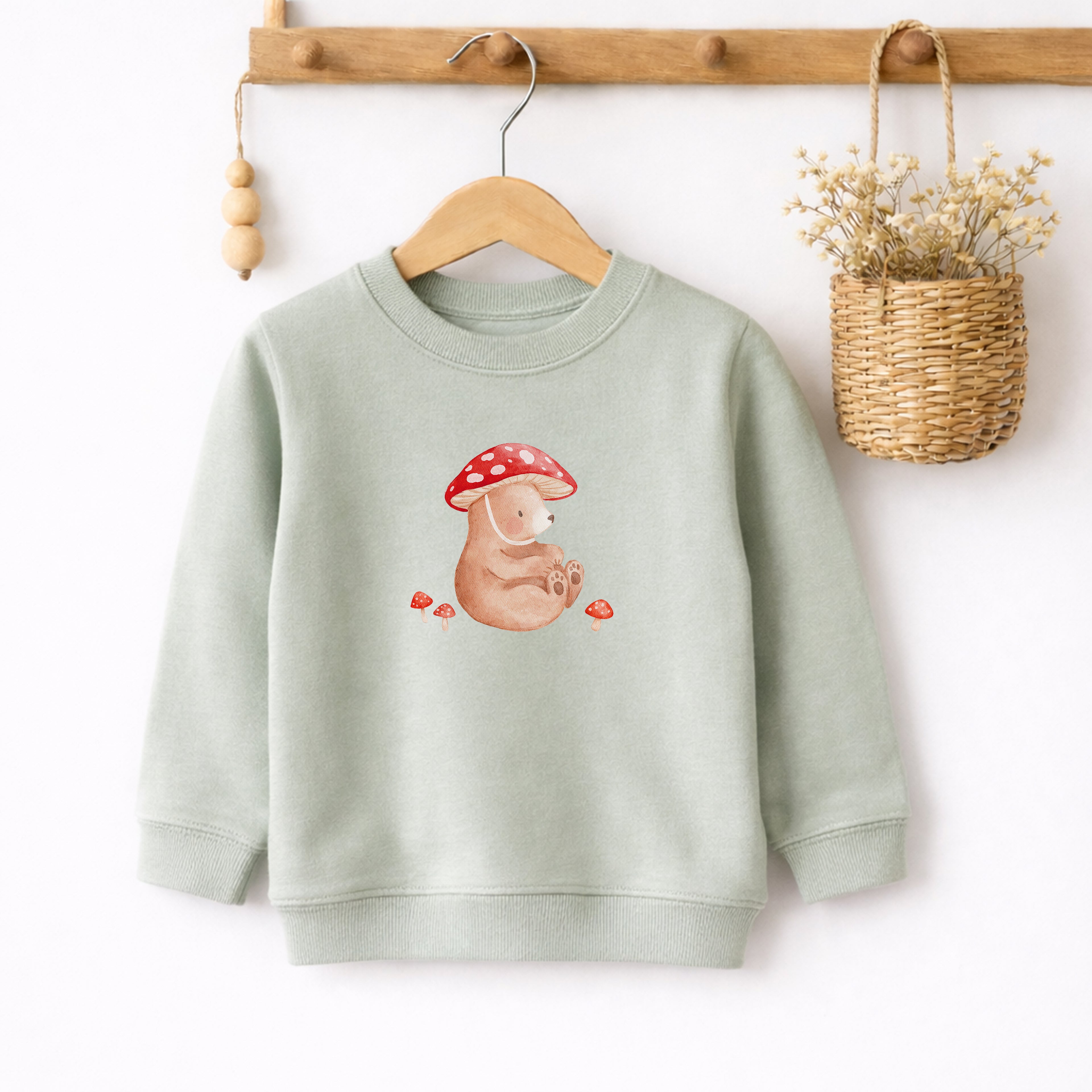 Bügelbild Bär mit Pilzhut