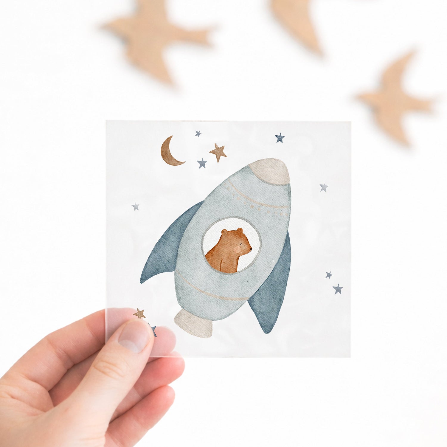 Bügelbild Raketenbär