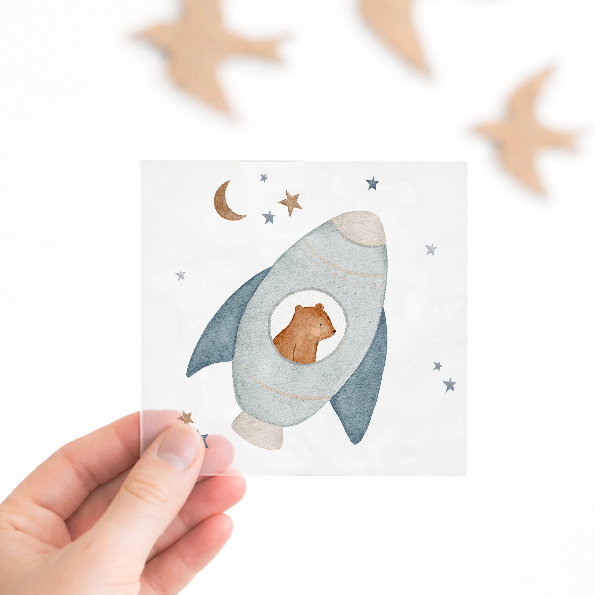 Bügelbild Raketenbär