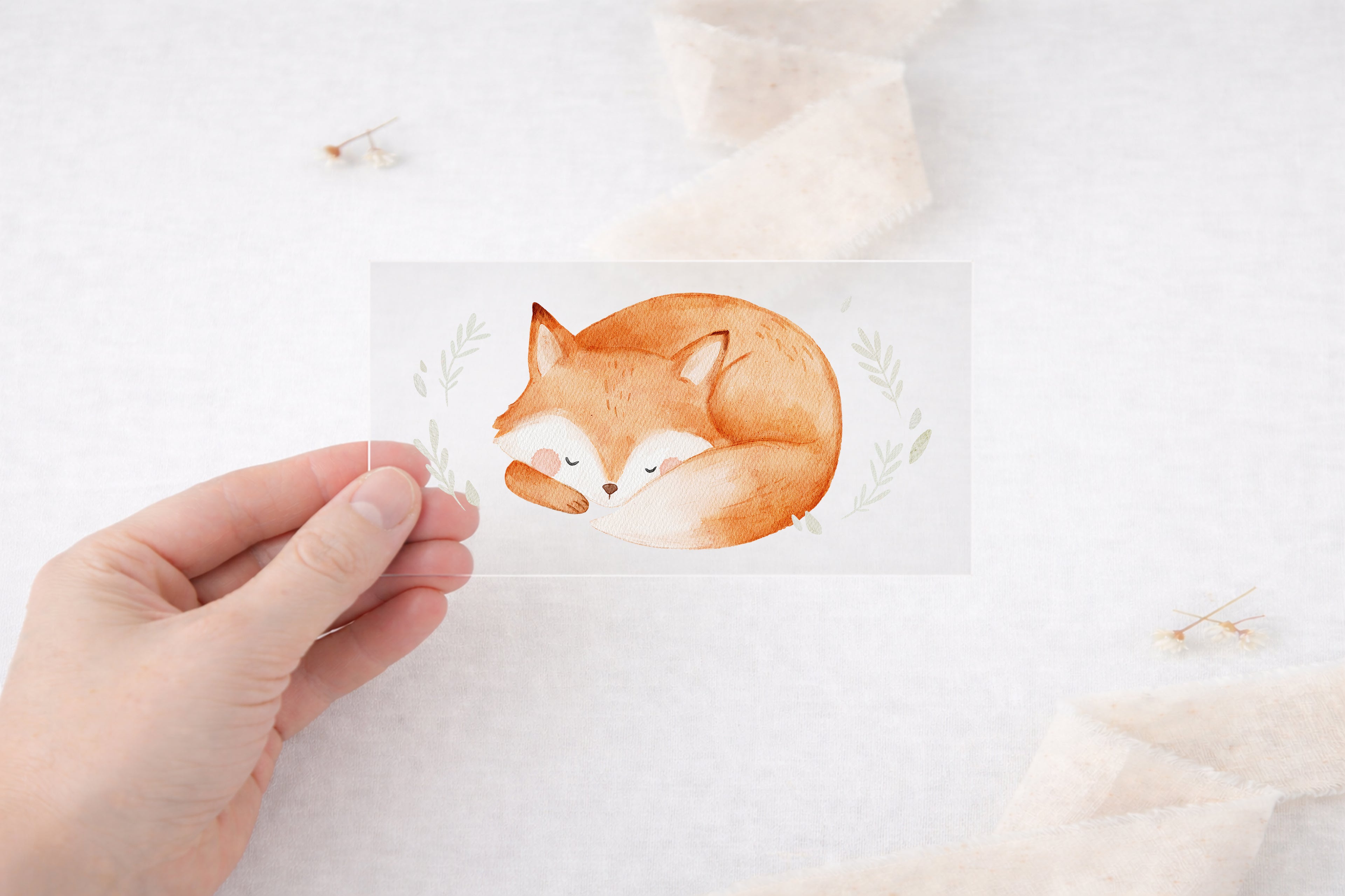 Bügelbild Schlafender Fuchs