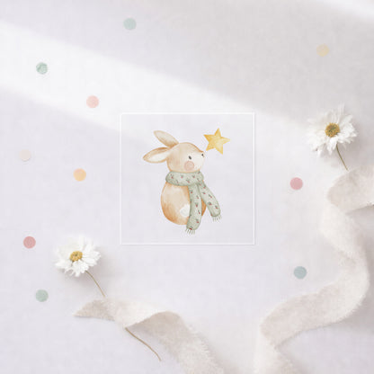 Bügelbild Winterhase mit Stern