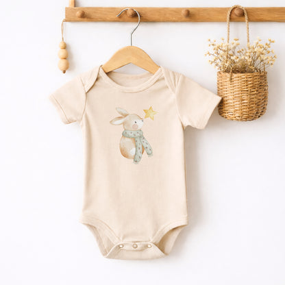 Bügelbild Winterhase mit Stern