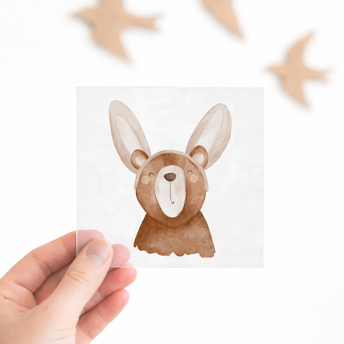 Oster-Bügelbild Bär mit Hasenohren