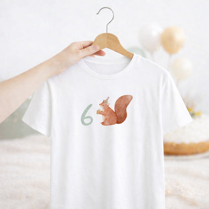 Geburtstags-Bügelbild Eichhörnchen - Zahl 1–6 Mint