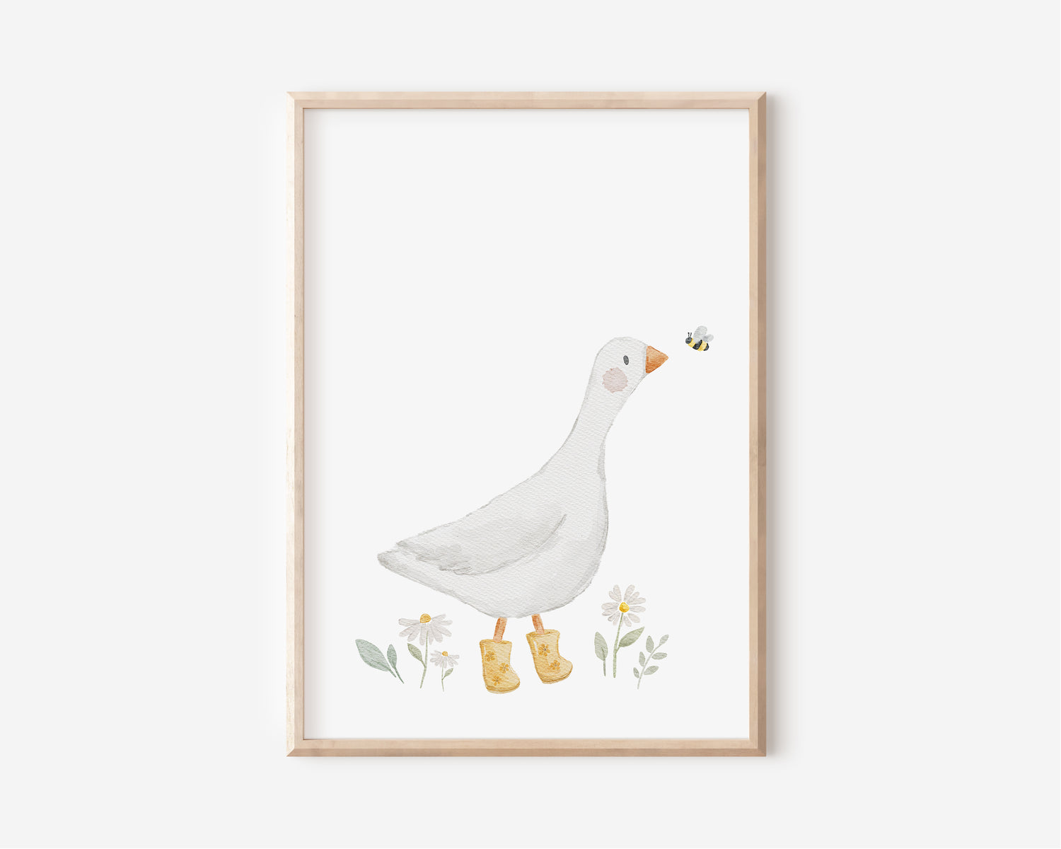 Poster Gans mit Schuhen / A4, A3 &amp; A2