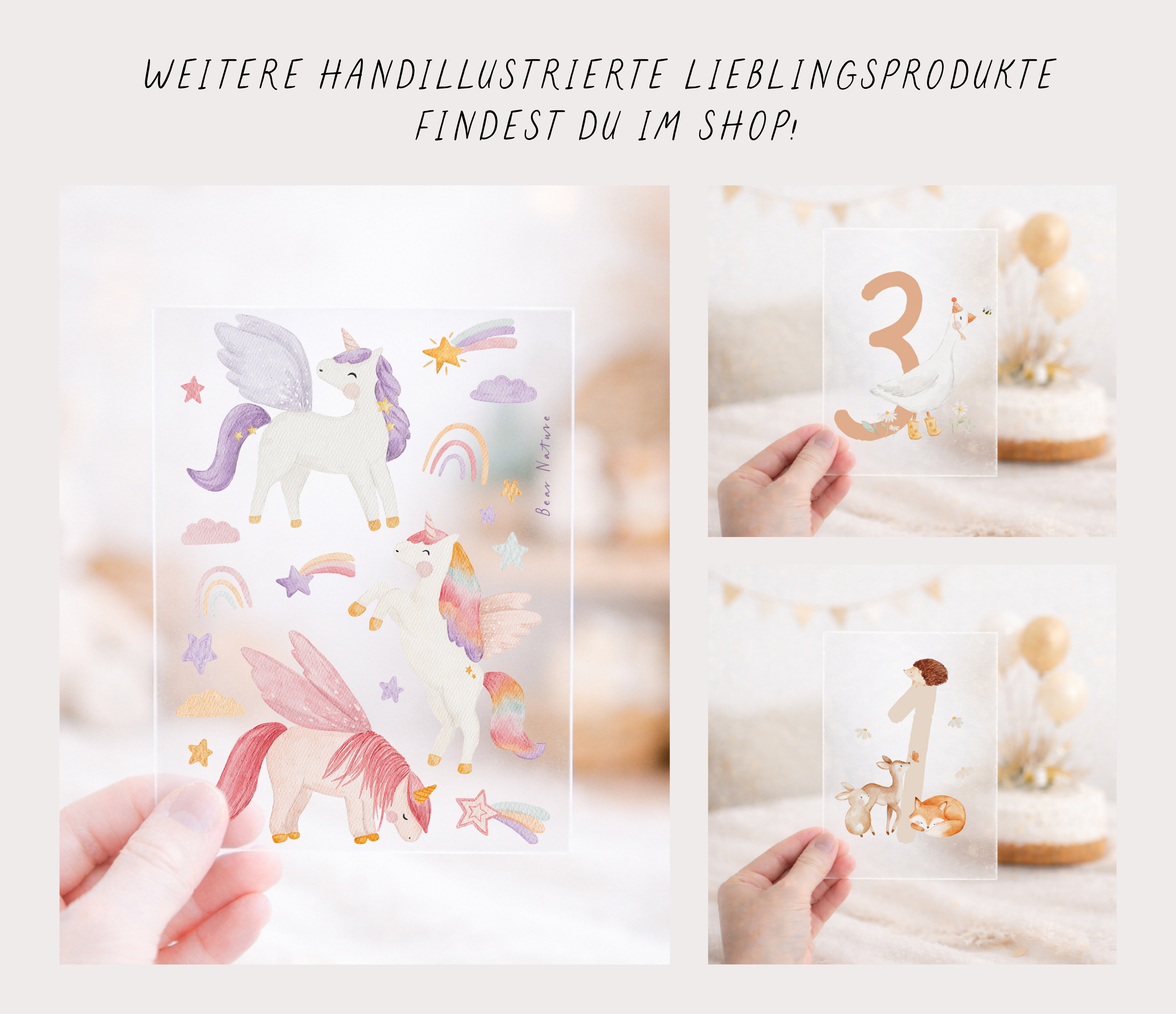 Bügelbild zum Geburtstag Zahl 1-6 | Einhorn lila