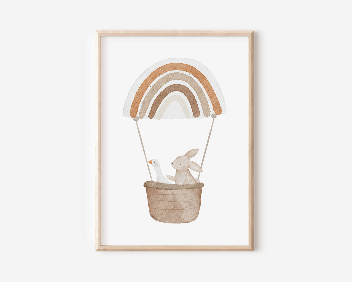 Poster Set Tiere im Heißluftballon / A4, A3, A2