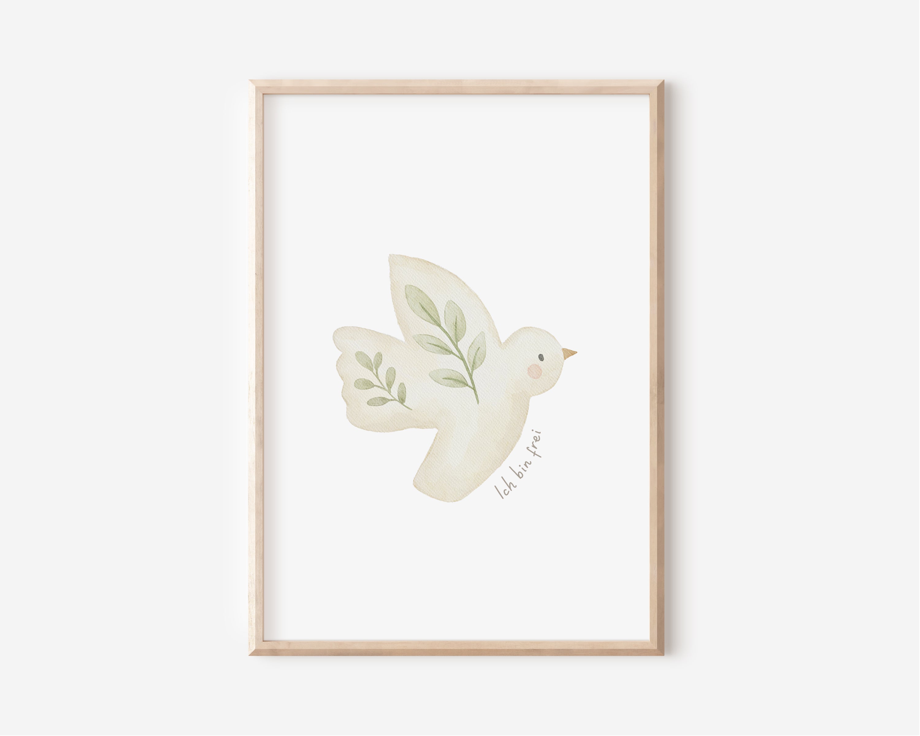 Poster mit Vogel „Ich bin frei“ / A4, A3