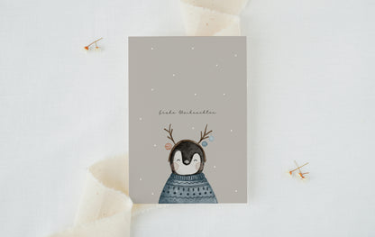 Weihnachtskarte Pinguin