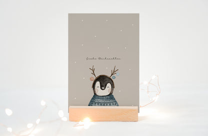Weihnachtskarte Pinguin