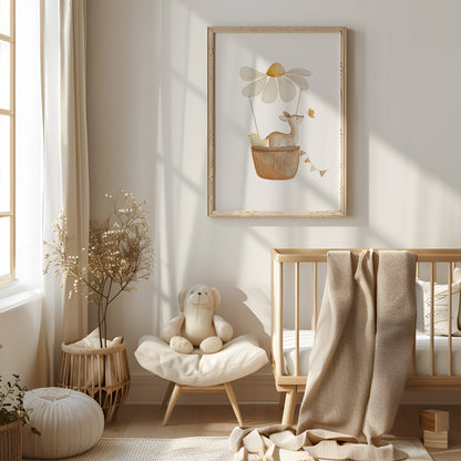 Poster Reh im Blumenheißluftballon / A4