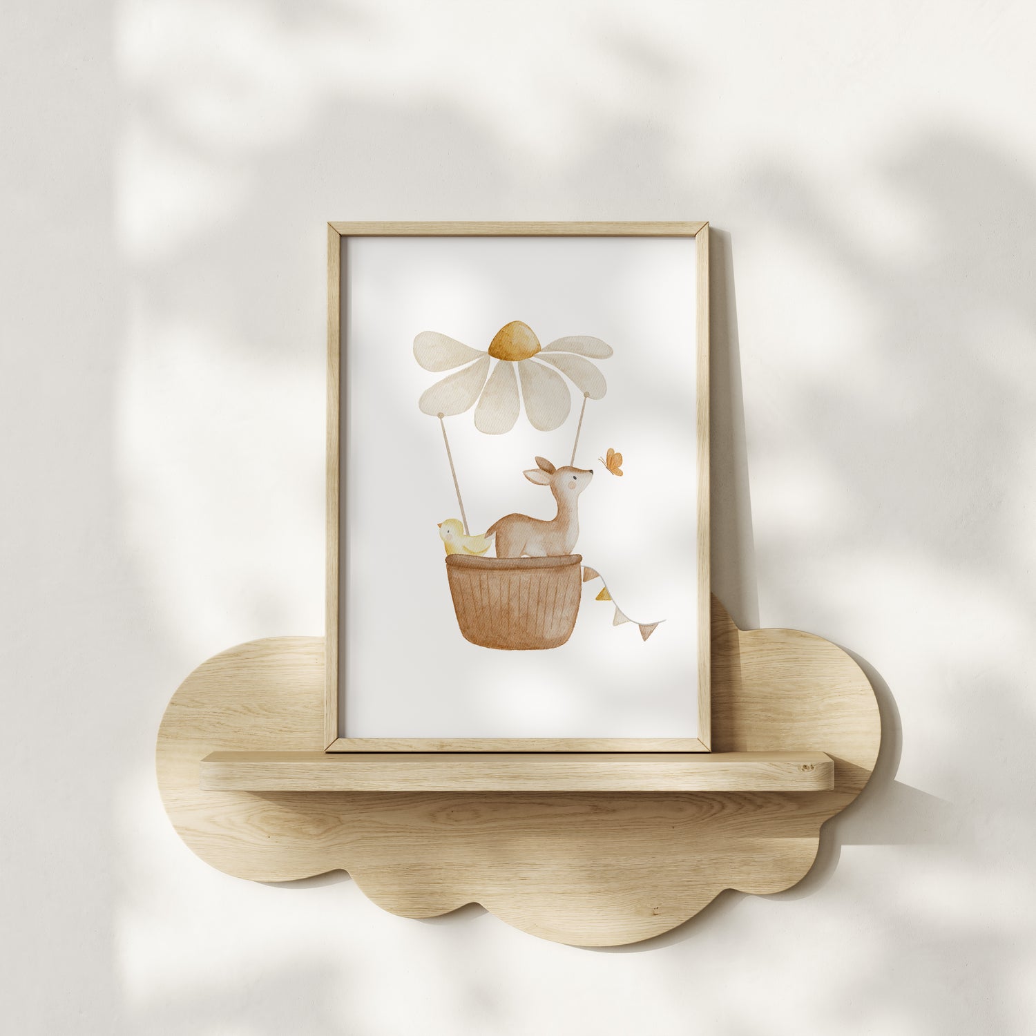 Poster Reh im Blumenheißluftballon / A4