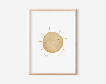 Poster &quot;Hallo Sonnenschein&quot; mit Sonne / A4 &amp; A3