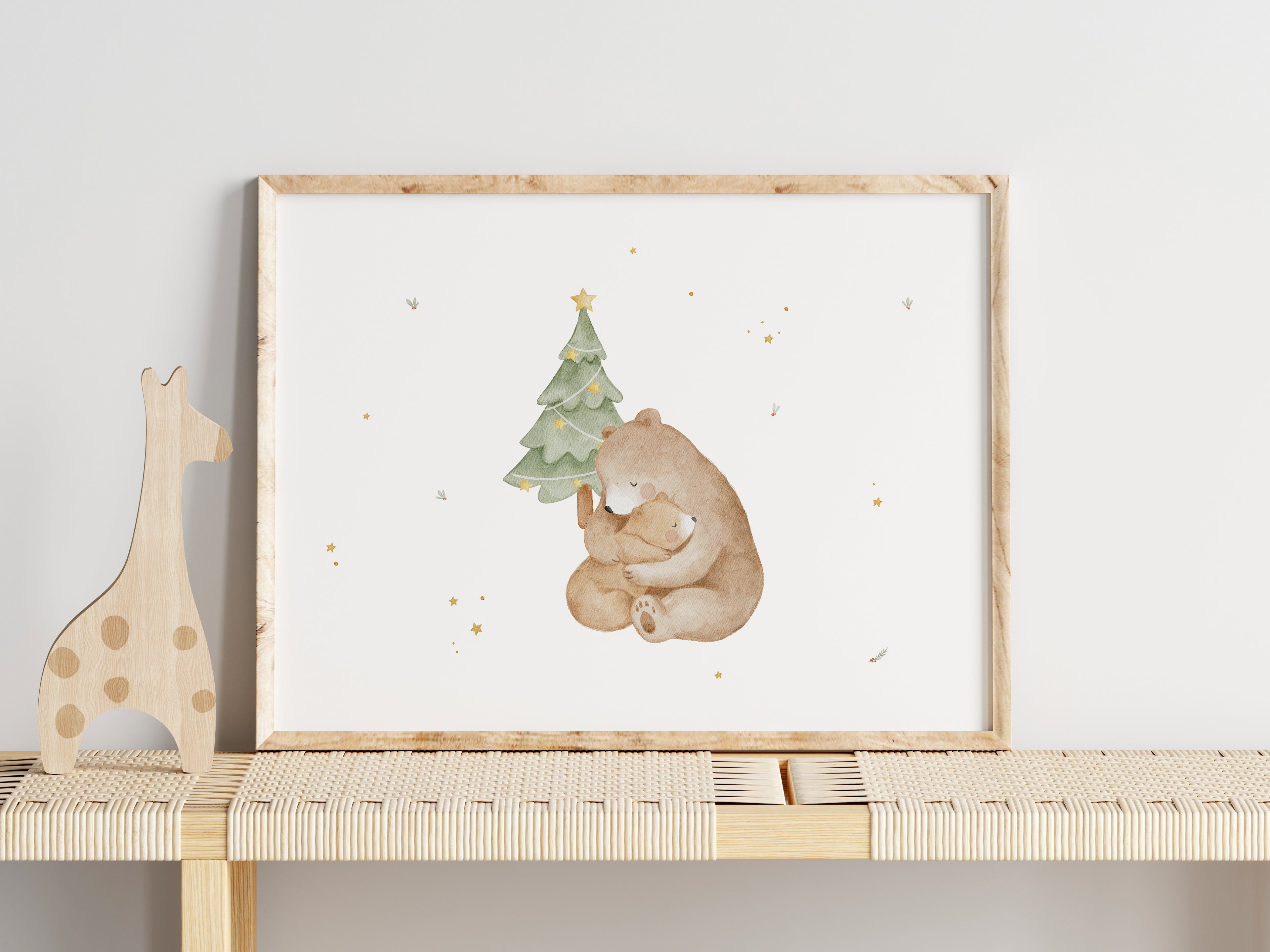 Weihnachtsposter mit Bären / A4, A3