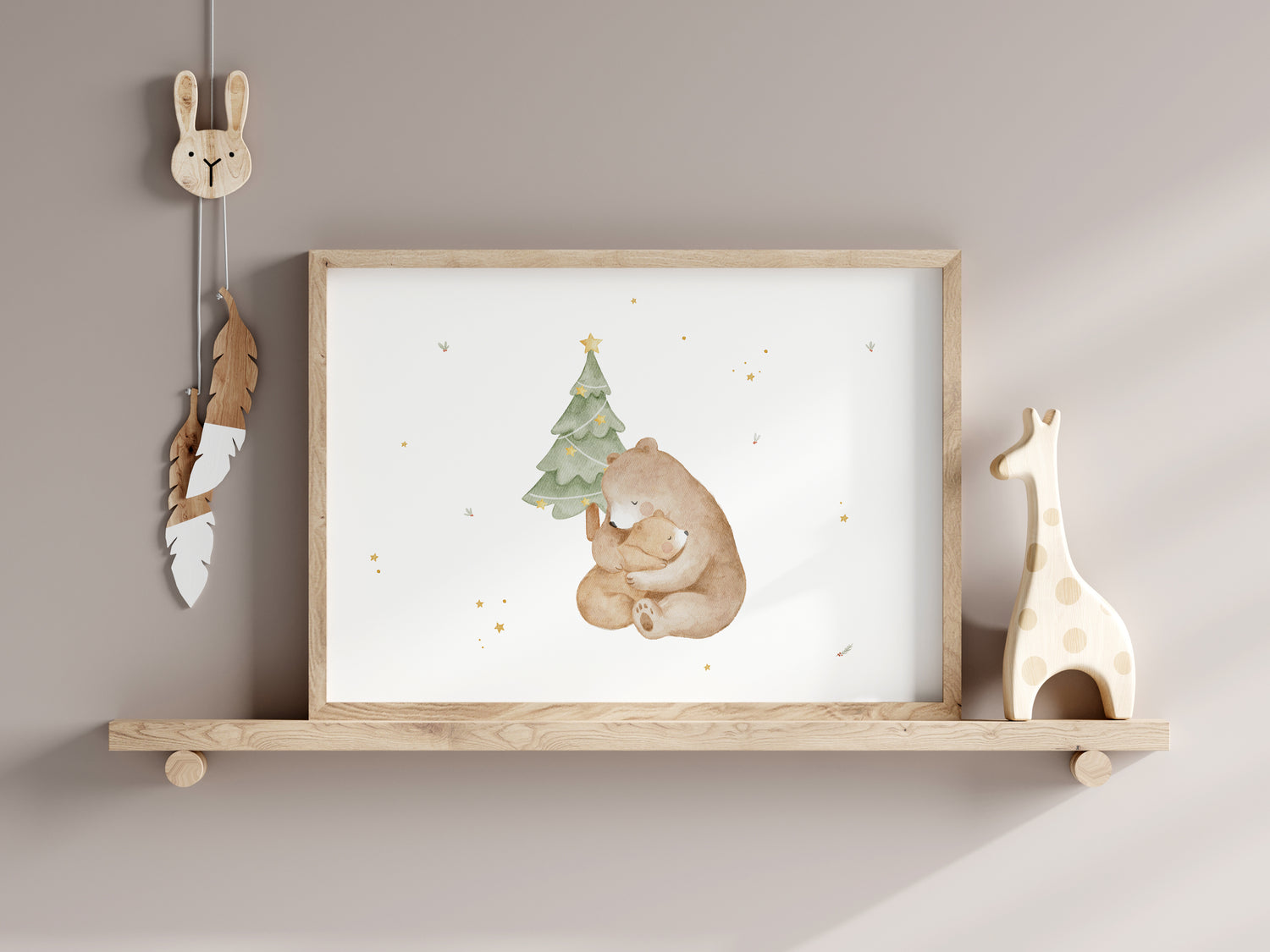 Weihnachtsposter mit Bären / A4, A3