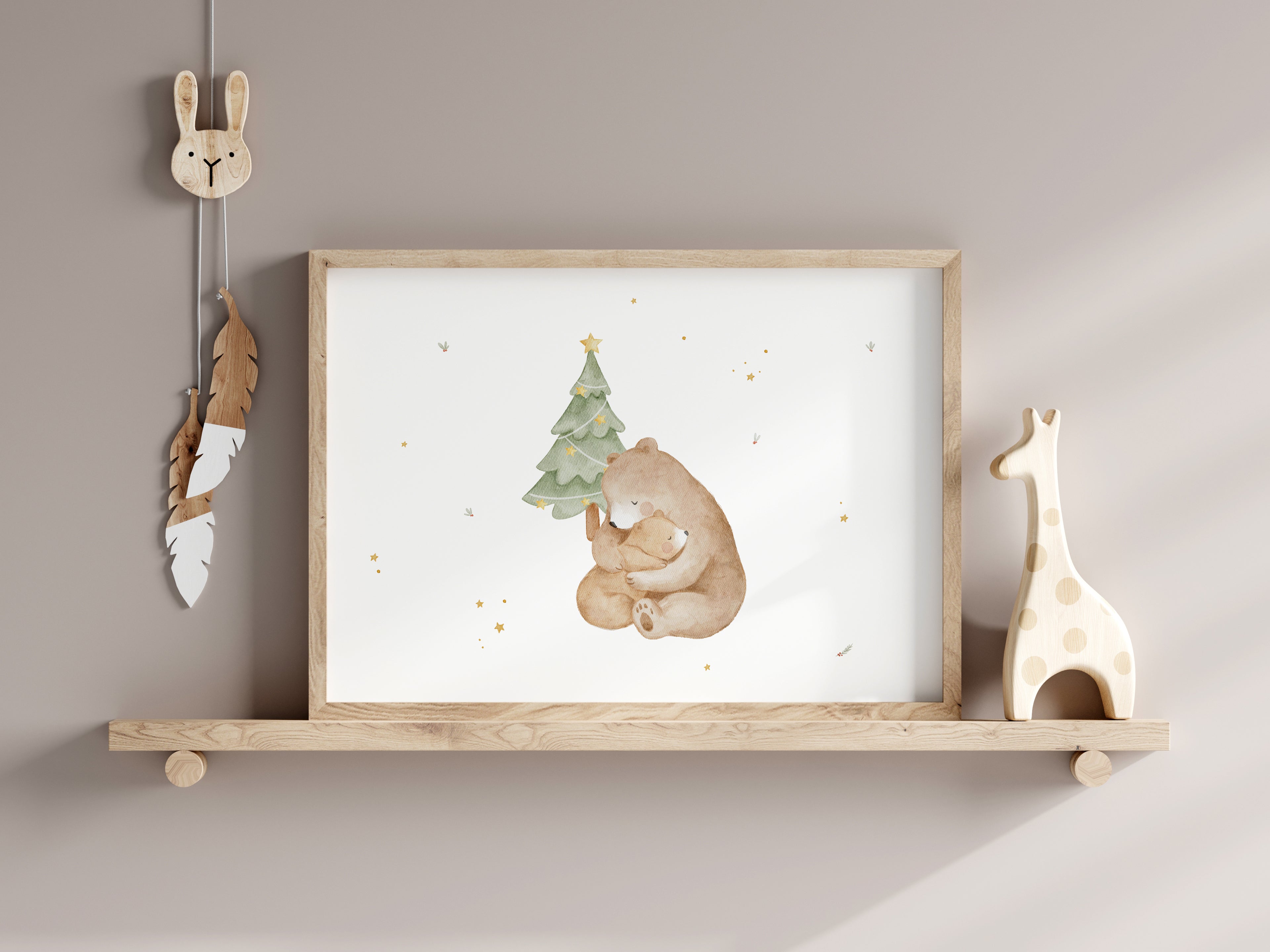 Weihnachtsposter mit Bären / A4, A3