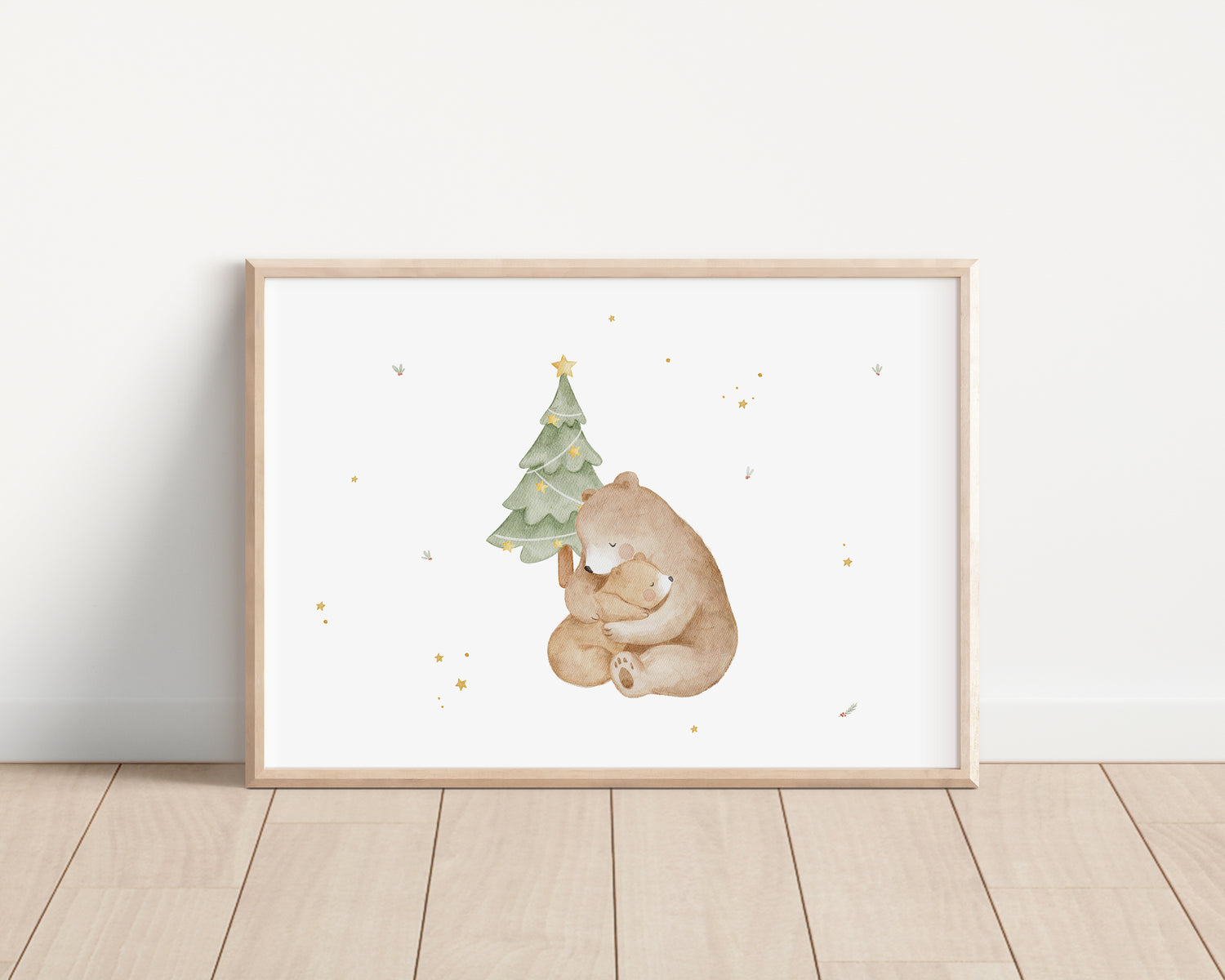 Weihnachtsposter mit Bären / A4, A3