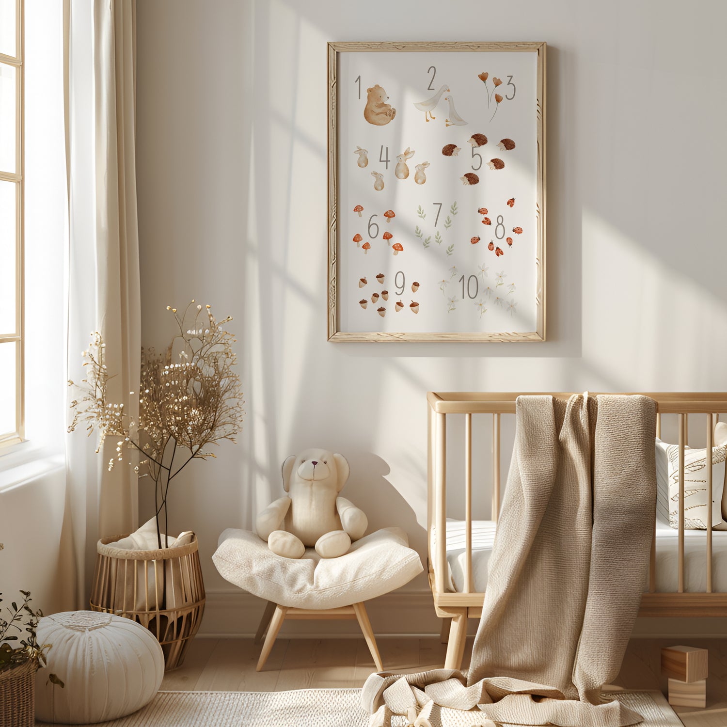 Zahlenposter 1–10 Tiere &amp; Natur / A5, A4, A3