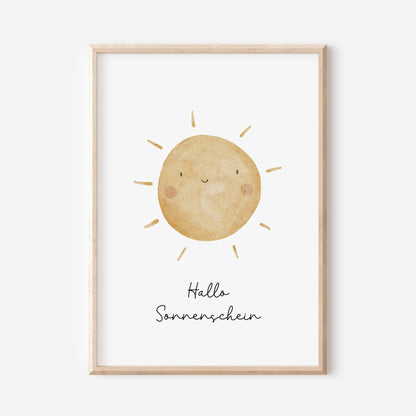 Poster Sonne &quot;Ich bringe Freude in die Welt&quot; / A4 &amp; A3