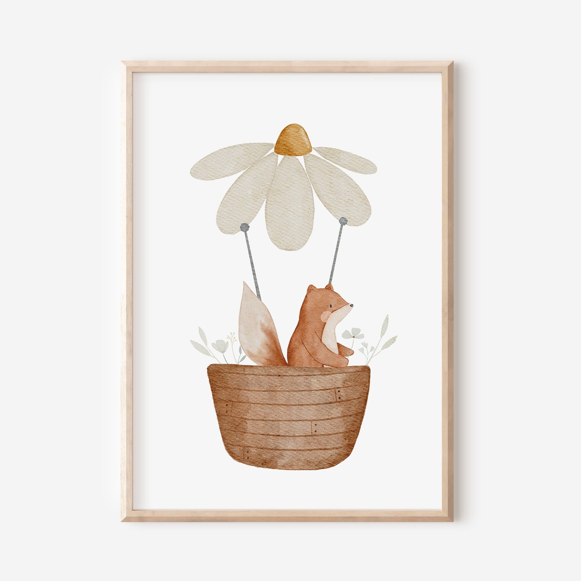 Poster Heißluftballonfuchs Fanny / A4 &amp; A3