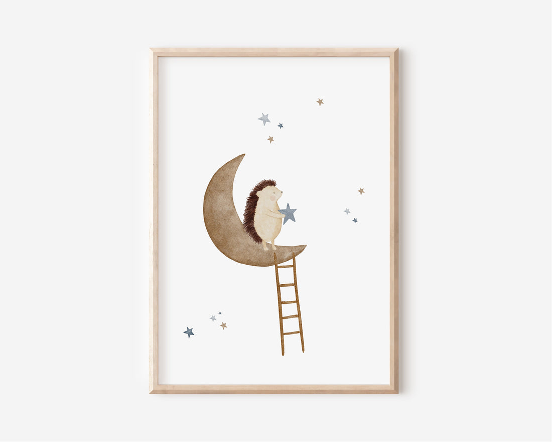 Poster 4er Set Tiere im Weltall / A4 &amp; A3