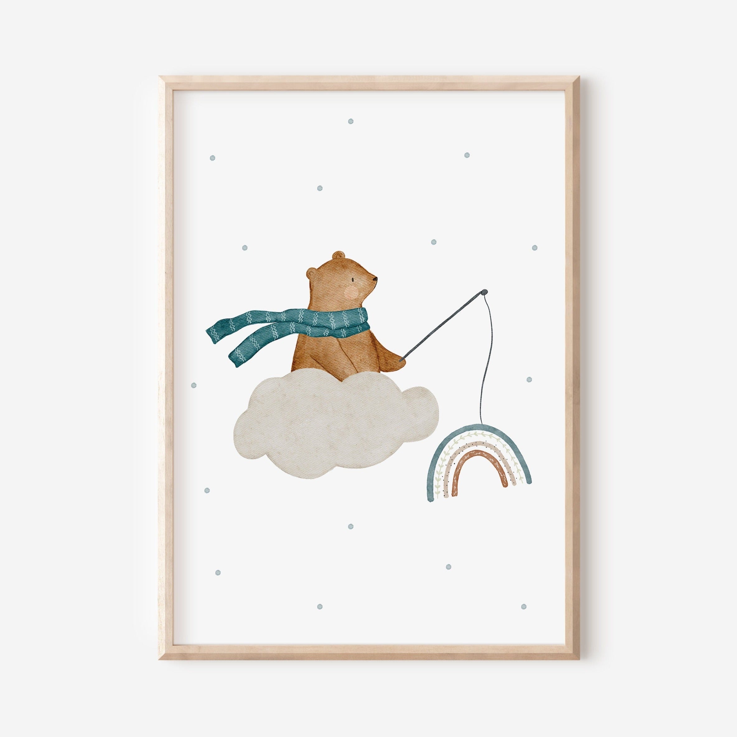 Poster Wolkenbär / A4 &amp; A3