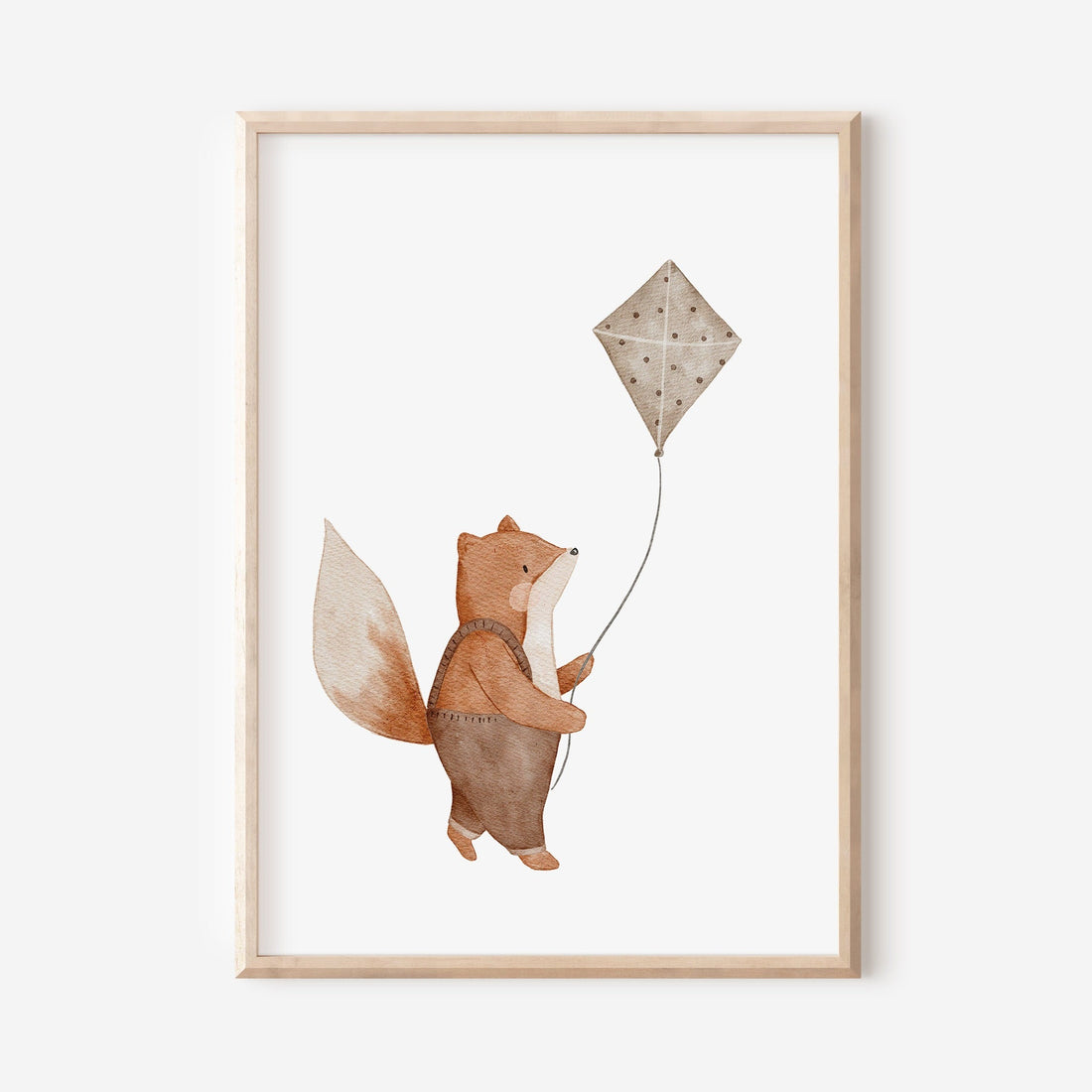 Poster Fuchs Fanny mit Drachen / A4 &amp; A3