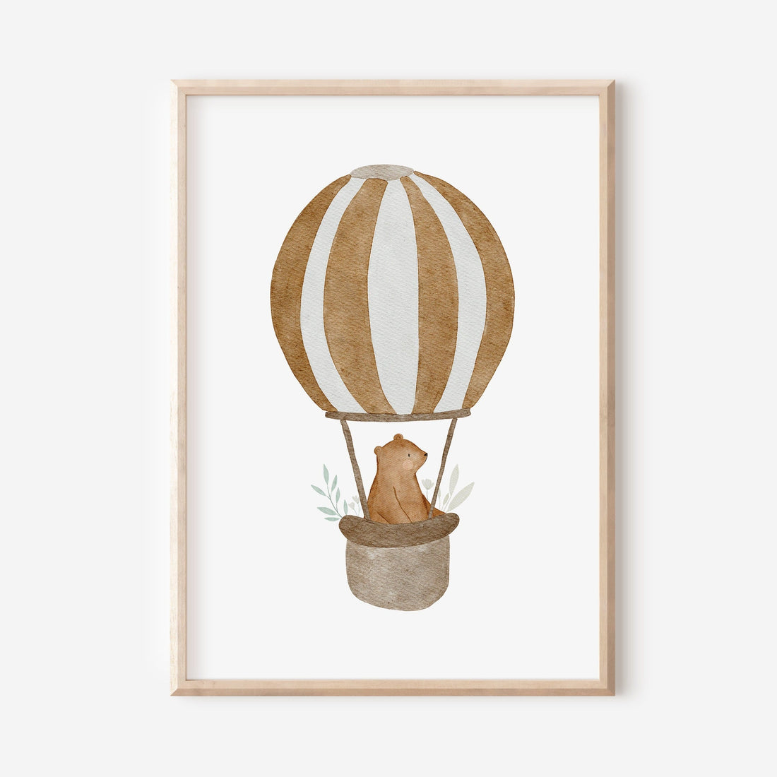 Poster Heißluftballonbär Bero / A4 &amp; A3