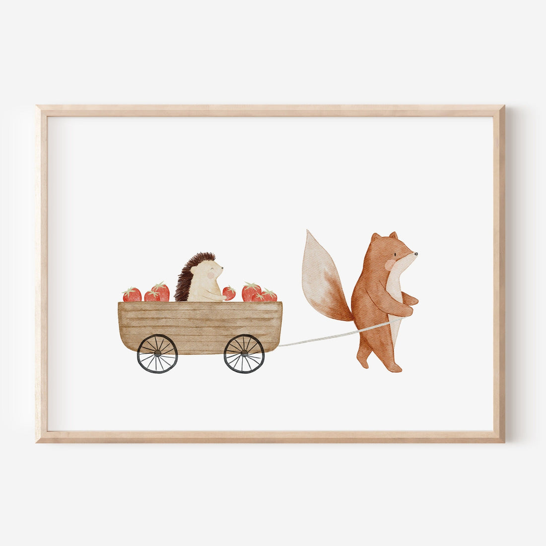 Poster Fuchs Fanny und Erdbeerigel Ida / A4 &amp; A3