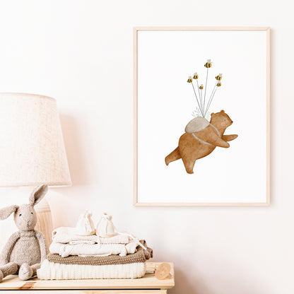 Poster Fallschirmbär Bero / A4 &amp; A3