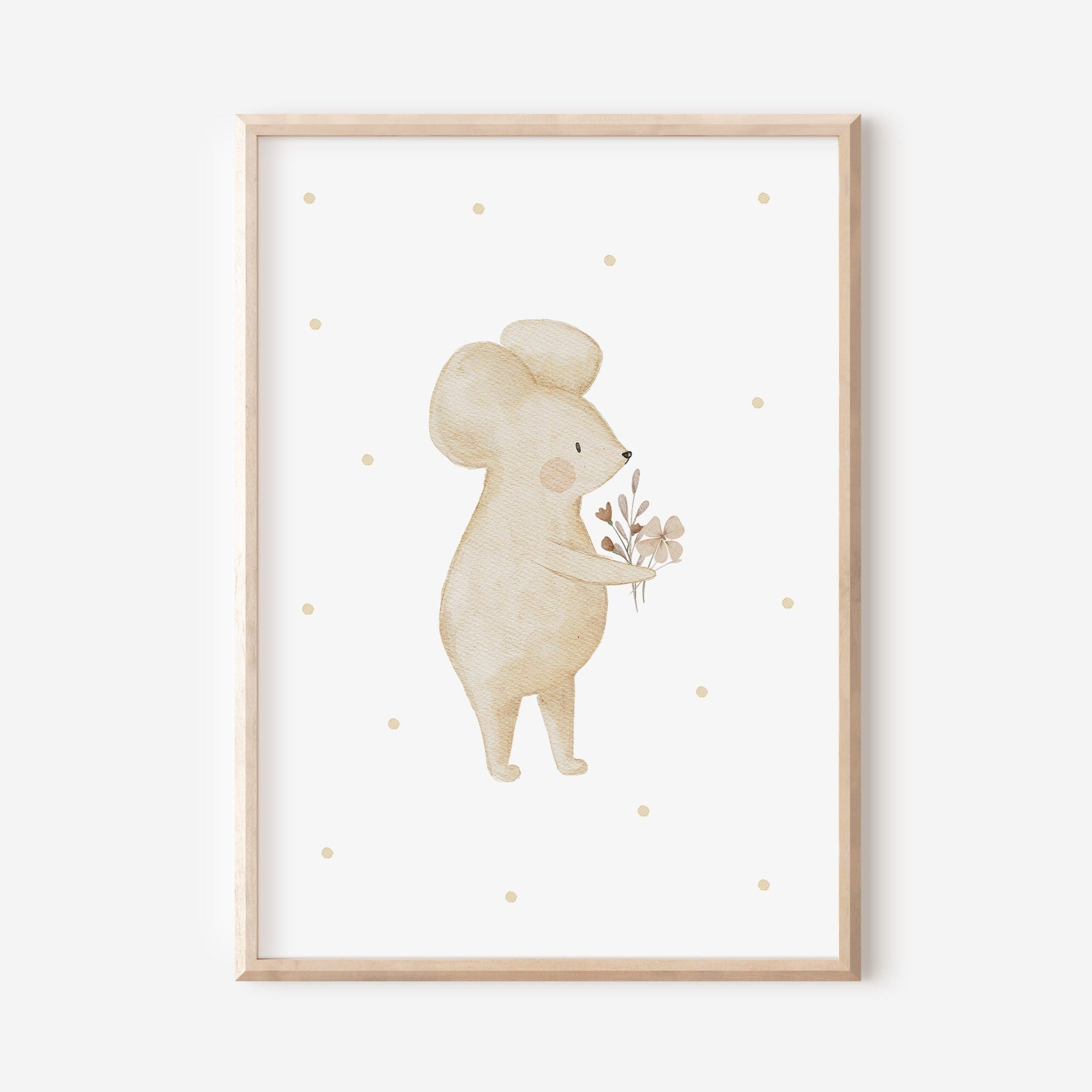 Poster Blumenmaus Mila / A4 &amp; A3