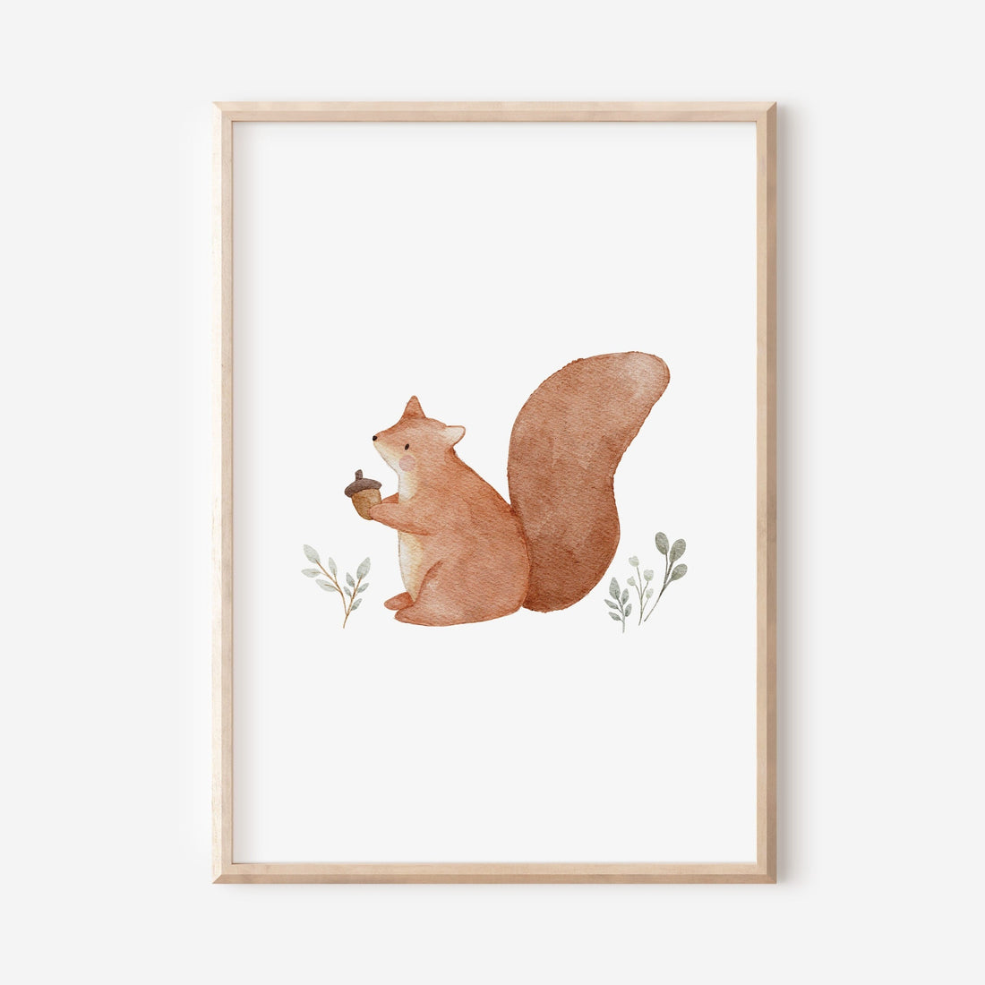 Poster Eichhörnchen mit Nuss / A4 &amp; A3