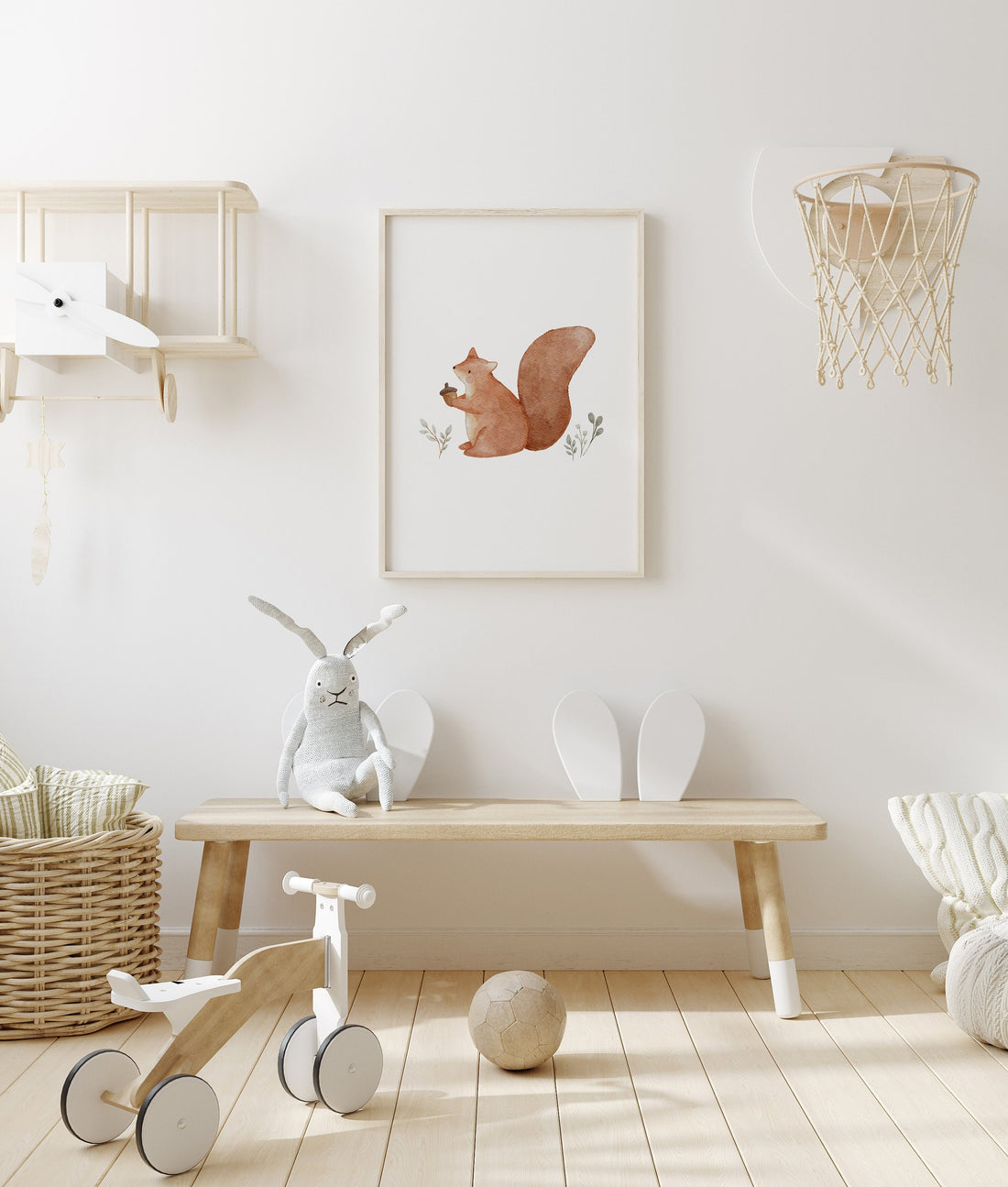 Poster Eichhörnchen mit Nuss / A4 &amp; A3