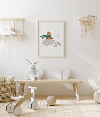 Poster Wolkenbär / A4 &amp; A3