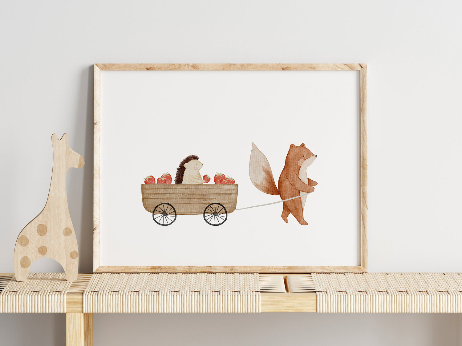 Poster Fuchs Fanny und Erdbeerigel Ida / A4 &amp; A3