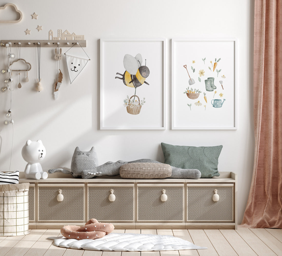 Poster Set Biene und Garten / A4 &amp; A3