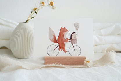Karte Fahrradfuchs Fanny mit Igel