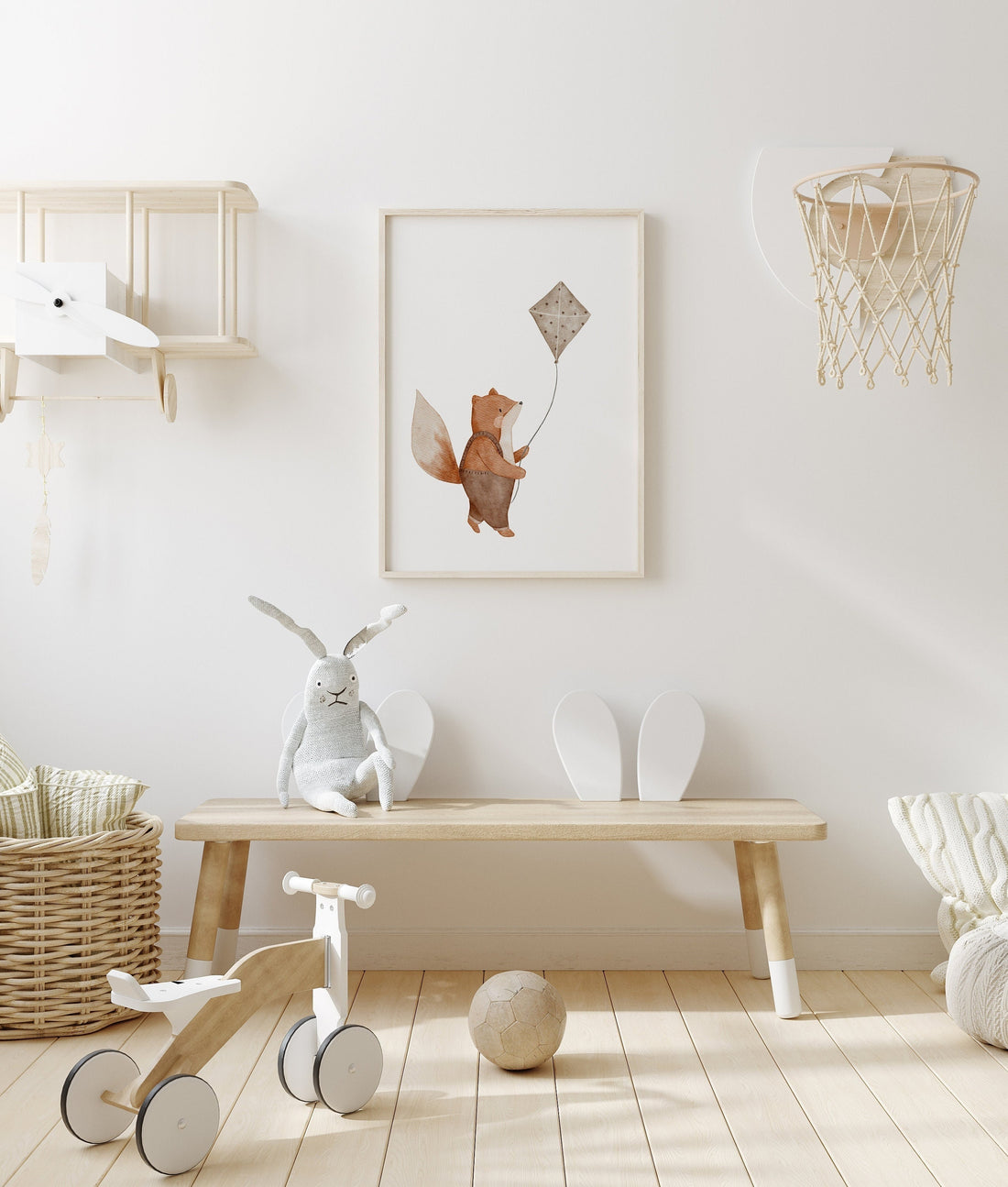 Poster Fuchs Fanny mit Drachen / A4 &amp; A3