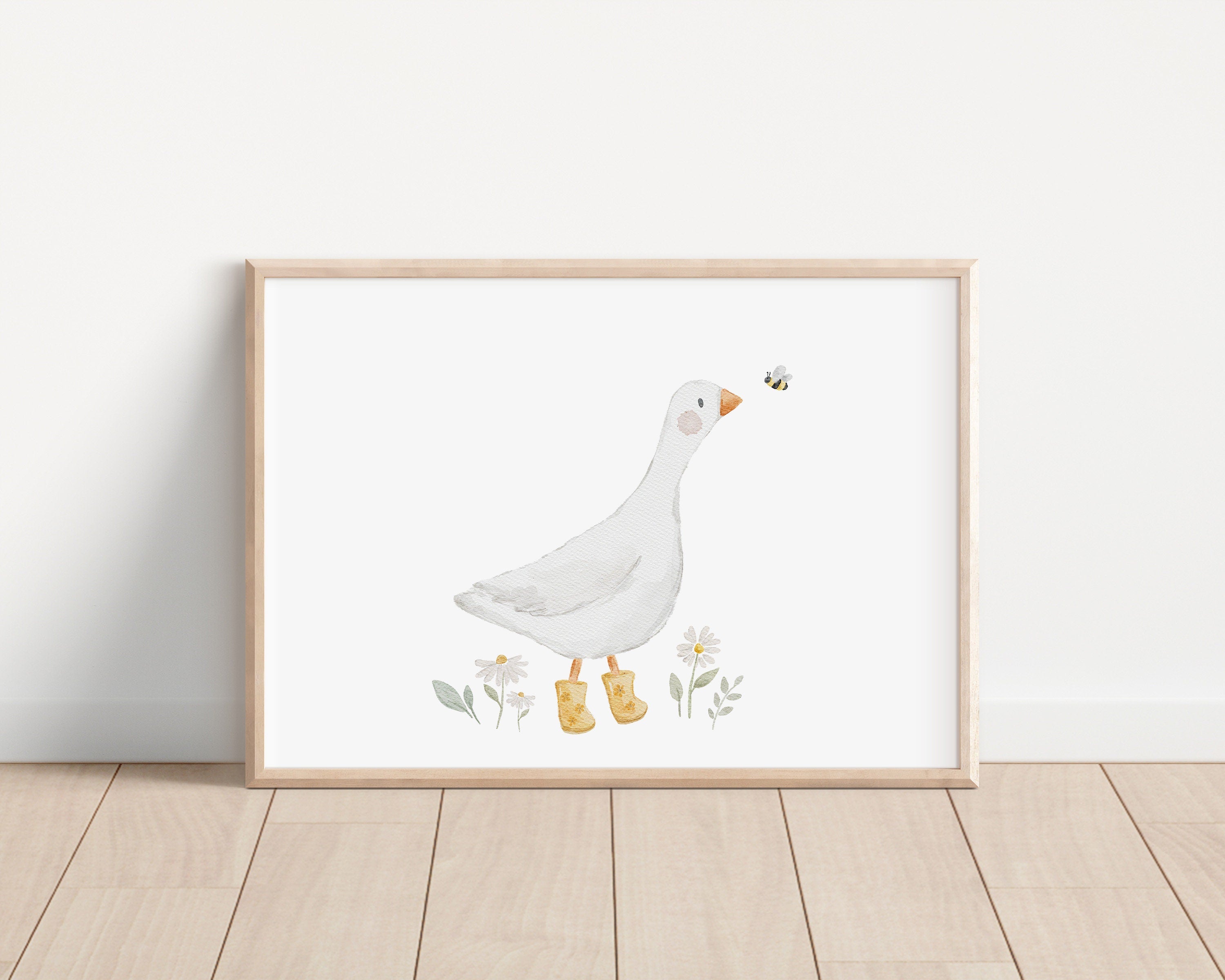 Poster Gans mit Schuhen / A4, A3 &amp; A2