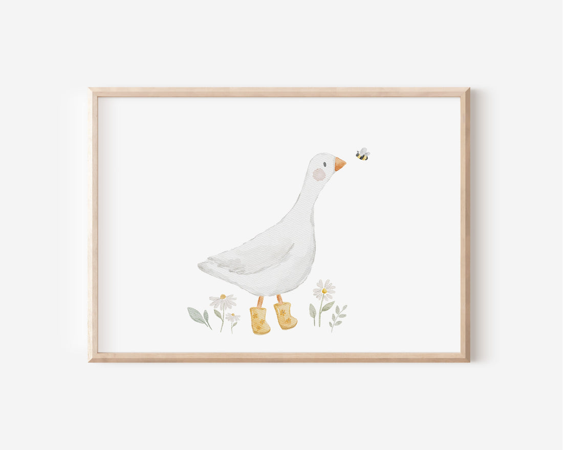 Poster Set Gans und Blumenwiese / A4 &amp; A3
