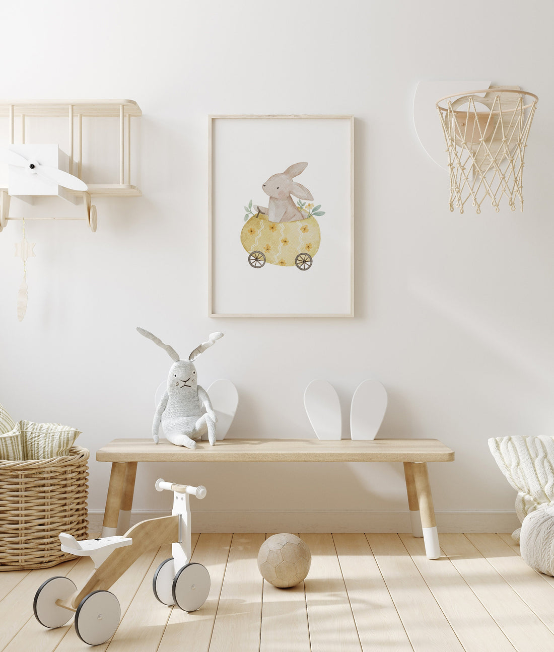 Poster Hase im Ei-Auto / A4 &amp; A3