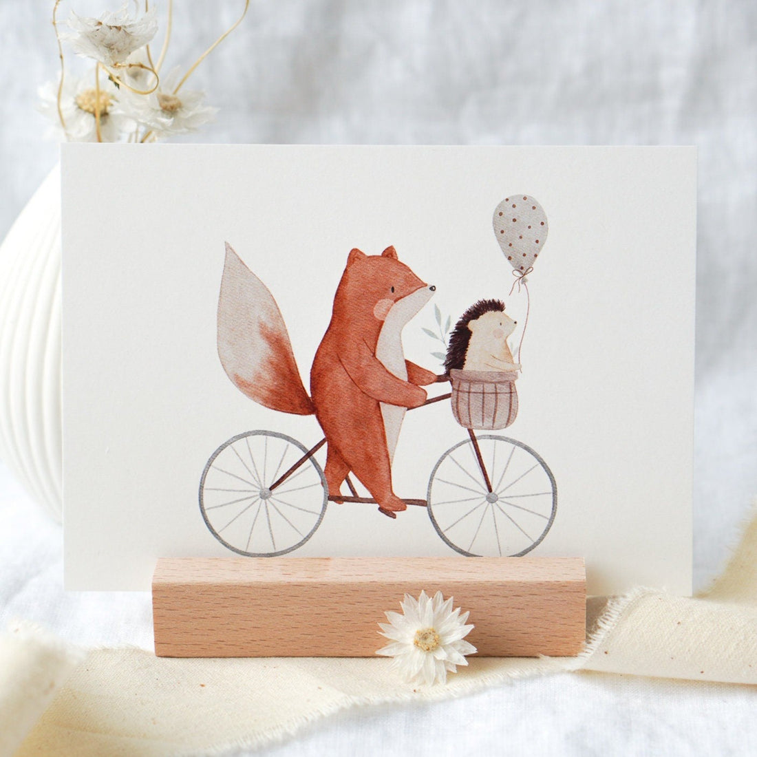 Karte Fahrradfuchs Fanny mit Igel