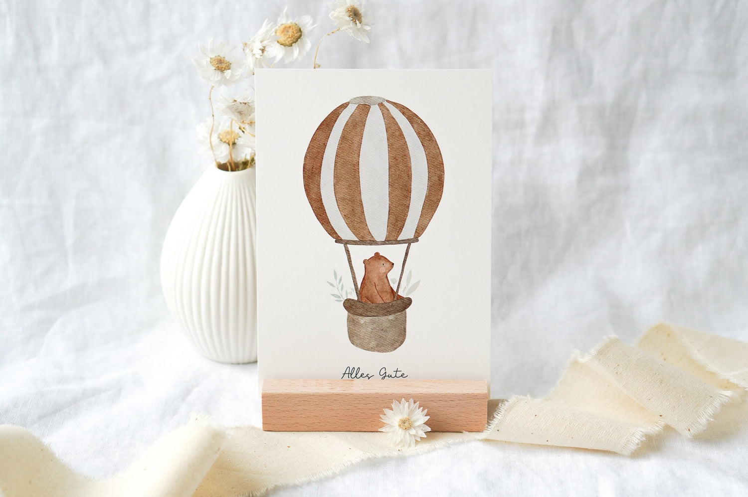 Karte Heißluftballonbär Bero "Alles Gute"