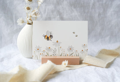 Karte Blumenwiese mit Bienen