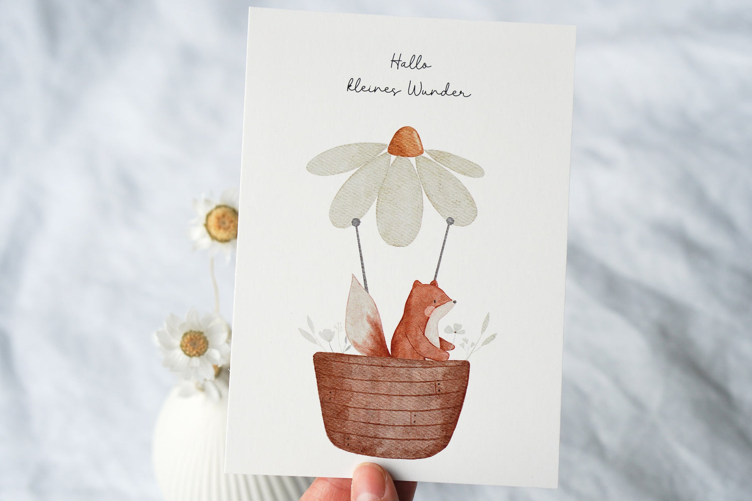 Karte mit Fuchs &quot;Hallo kleines Wunder&quot;