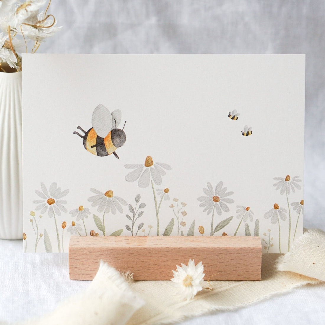 Karte Blumenwiese mit Bienen