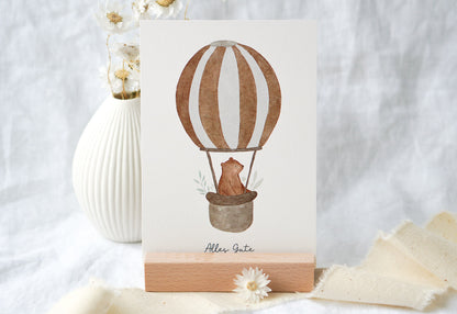 Karte Heißluftballonbär Bero "Alles Gute"