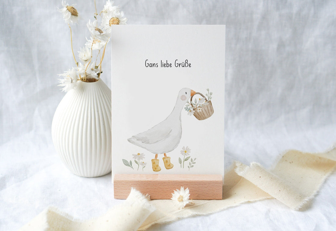 Karte &quot;Gans liebe Grüße&quot;